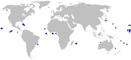 Cookiecutter Shark Distirbution Map