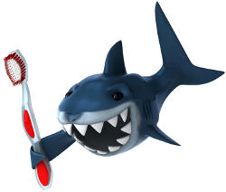 Shark with toothbrush