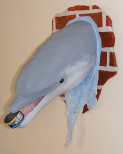 paper mache dolphin